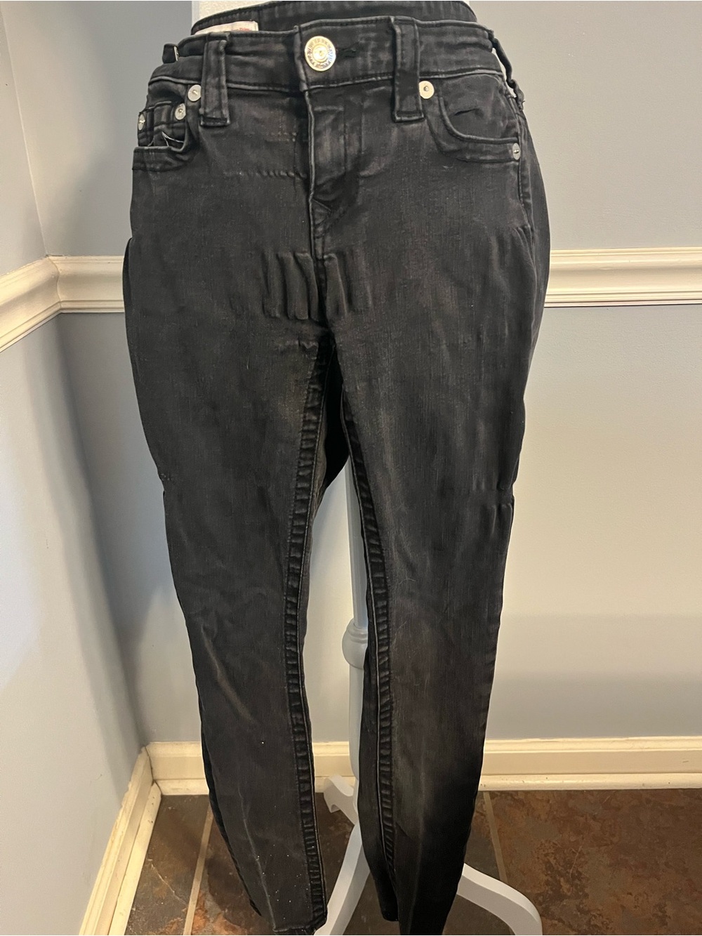 True Religion Skinny Jeans in Black Wash